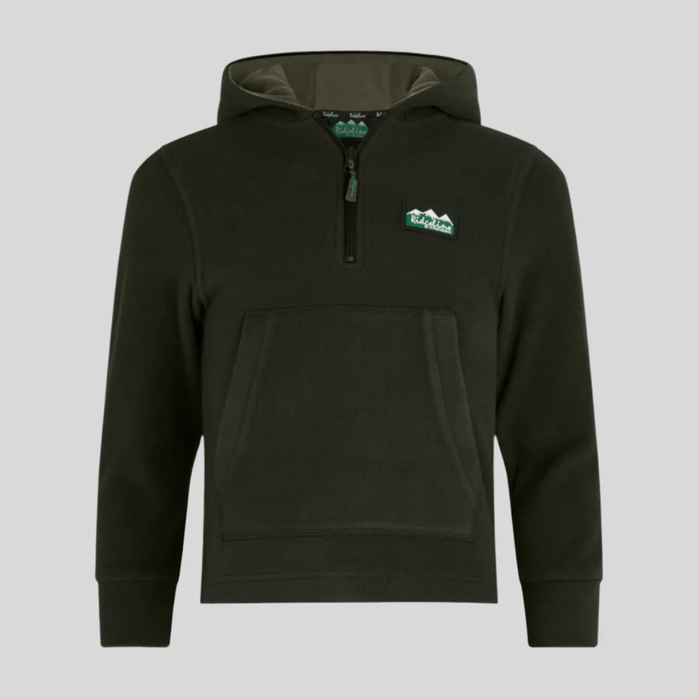 Ridgeline Kids Ballistic Long Sleeved Fleece Hoodie #colour_deep-forest