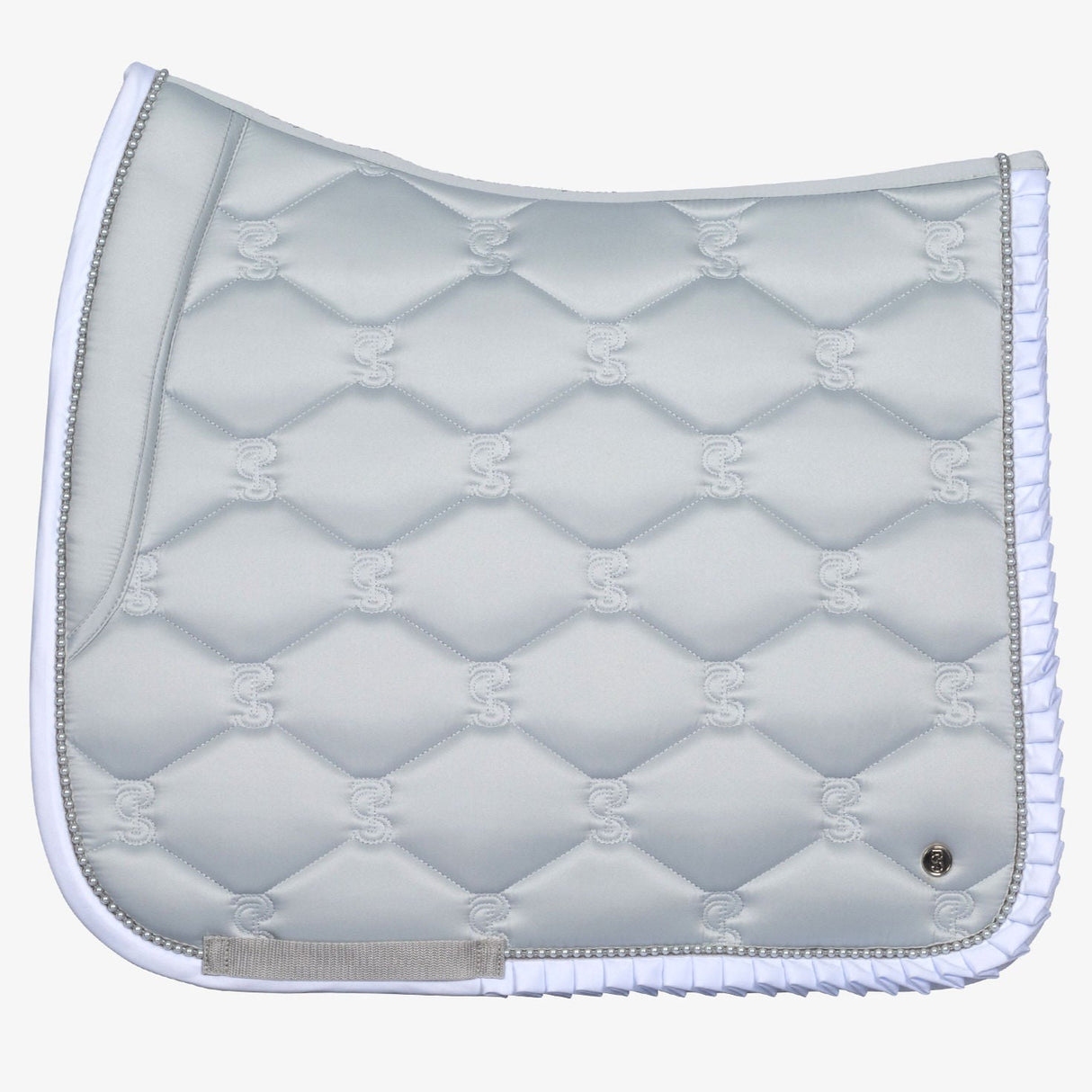 PS of Sweden Ice Grey Ruffle Pearl Dressage Saddle Pad