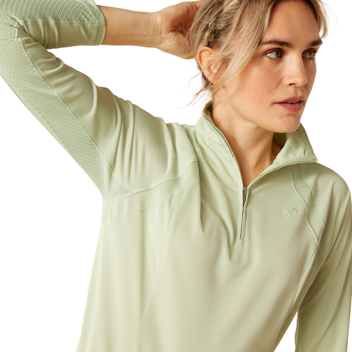 Ariat Women's Sunstopper 3.0 1/4 Zip Baselayer #colour_laurel-green