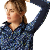 Ariat Women's Sunstopper 3.0 1/4 Zip Baselayer #colour_blue-scribble