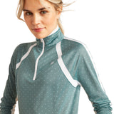 Ariat Women's Sunstopper 3.0 1/4 Zip Baselayer #colour_north-atlantic-dot