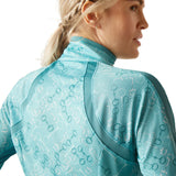 Ariat Women's Sunstopper 3.0 1/4 Zip Baselayer #colour_marine-blue-bit