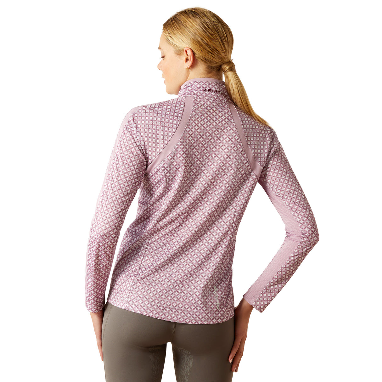 Ariat Women's Sunstopper 3.0 1/4 Zip Baselayer #colour_lavender-mist-tile