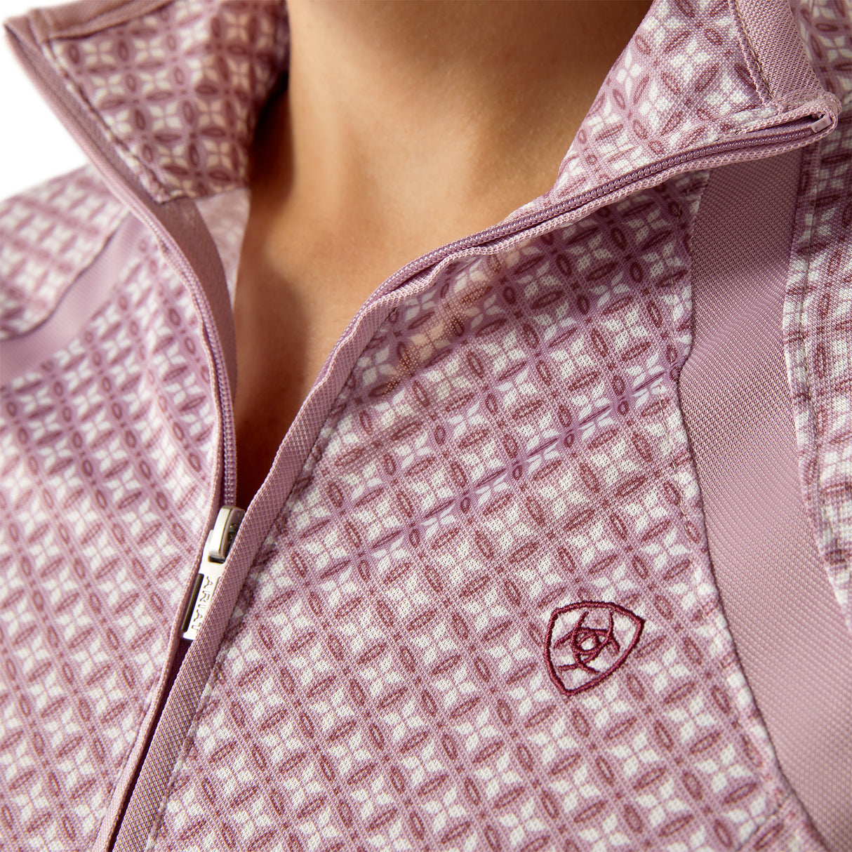 Ariat Women's Sunstopper 3.0 1/4 Zip Baselayer #colour_lavender-mist-tile