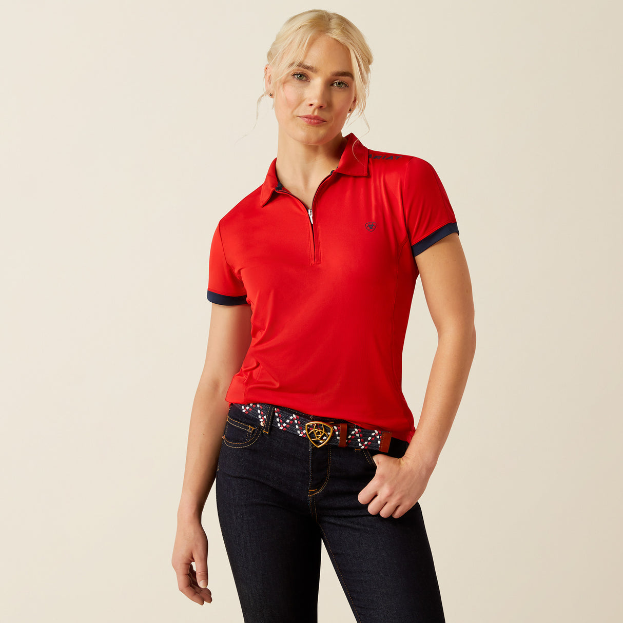 Ariat Women's Bandera Team 1/4 Zip Polo
