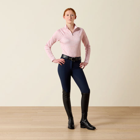 Ariat Youth Sunstopper 3.0 1/4 Zip Baselayer #colour_sepia-horse-park-print