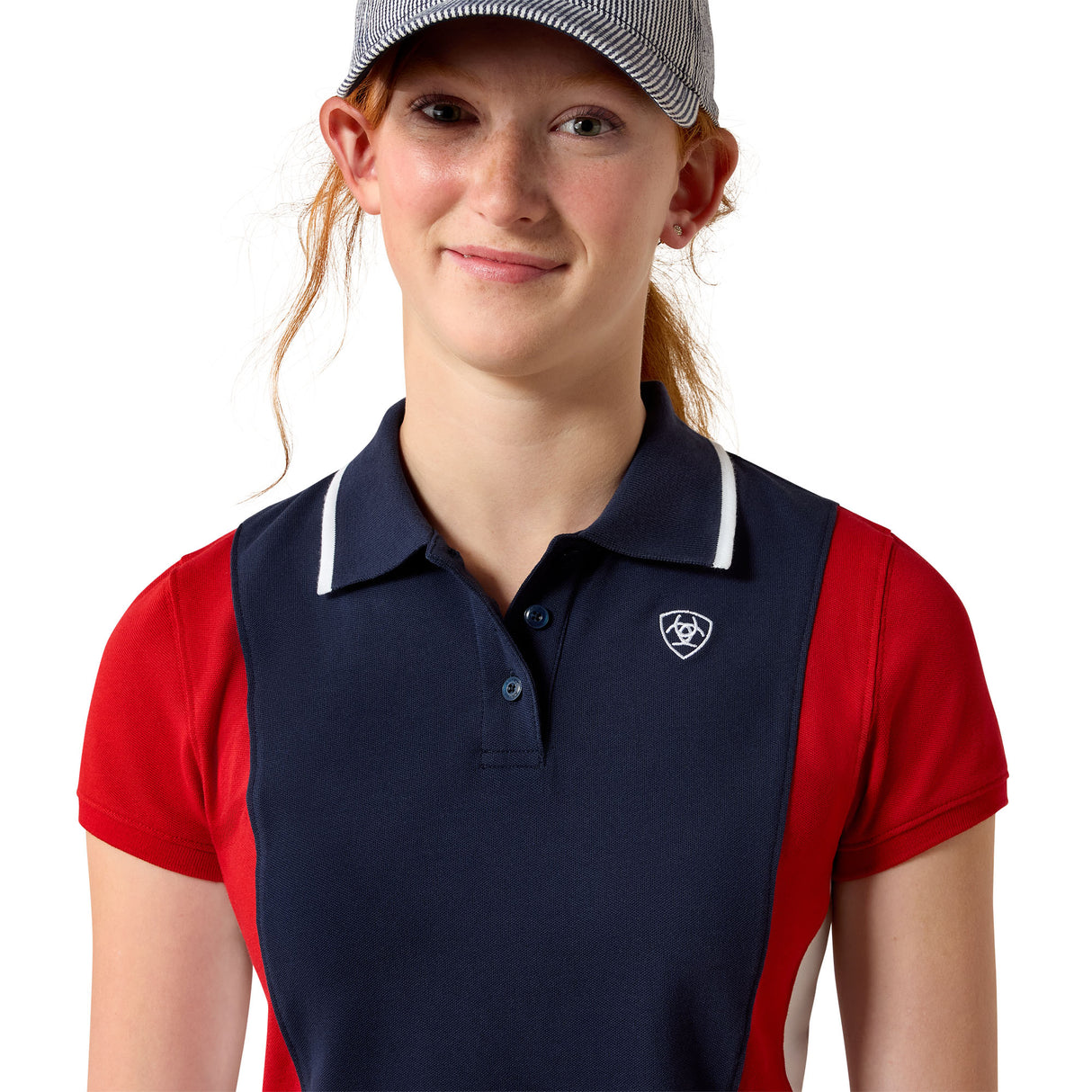 Ariat Youth Taryn Polo Shirt #colour_navy-red