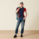 Ariat Youth Taryn Polo Shirt #colour_navy-red
