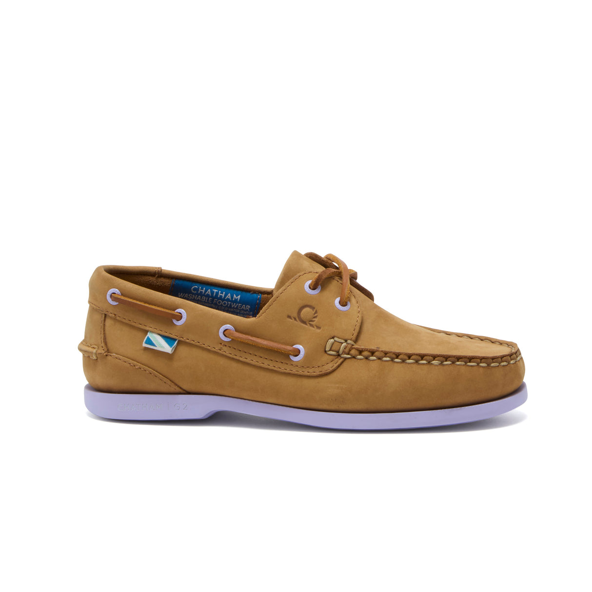 Chatham Ladies Pippa II G2 Leather Boat Shoes #colour_tan-lavender
