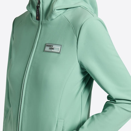 Rider's Gene Jersey Hooded Zip Softshell Jacket #colour_meadow-green