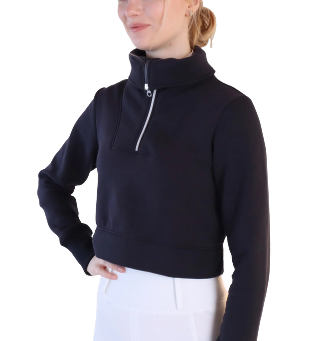 Montar MoSimone Crop Neck Zipper #colour_dark-navy