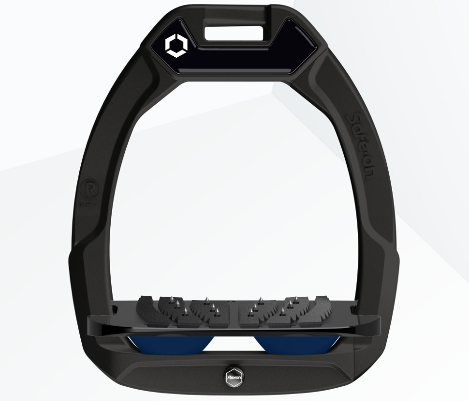 Flex-On Safe-On Inclined Ultra Grip Steigbügel – Schwarz/Schwarz/Marineblau
