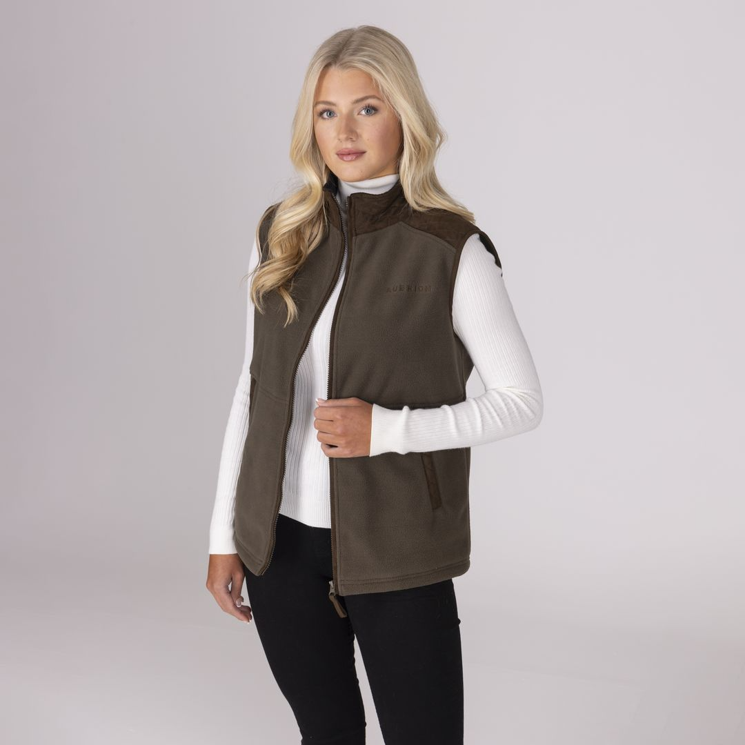 Shires Aubrion Heritage Unisex Fleece Gilet #colour_dark-olive
