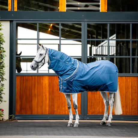 Horseware Ireland Ionic Therapy Mesh Cooler Hood #colour_imperial-blue-silver-navy