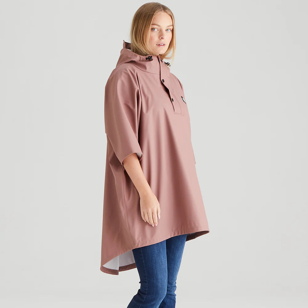 Ridgeline Unisex Poncho #colour_dusky-pink