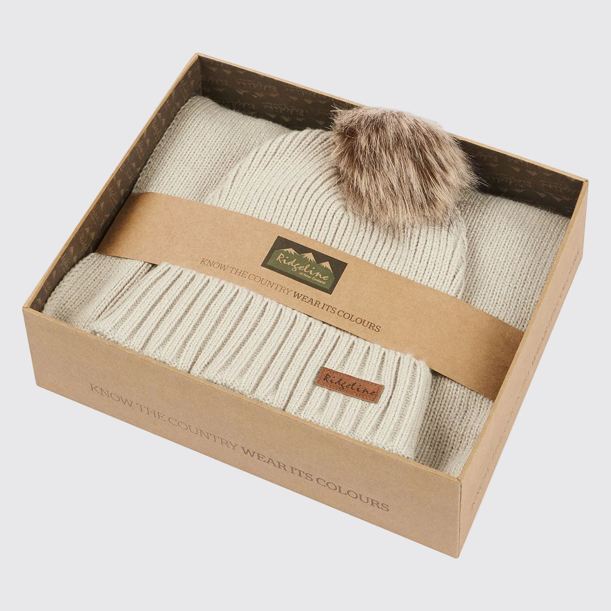 Baltic Bobble Hat & Scarf Set - Sand