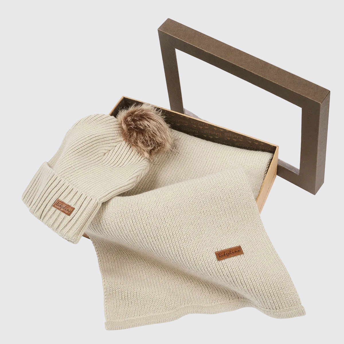 Baltic Bobble Hat & Scarf Set - Sand