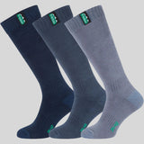 Cotton Work Socks Navy Multi (3 pack) - Full Length