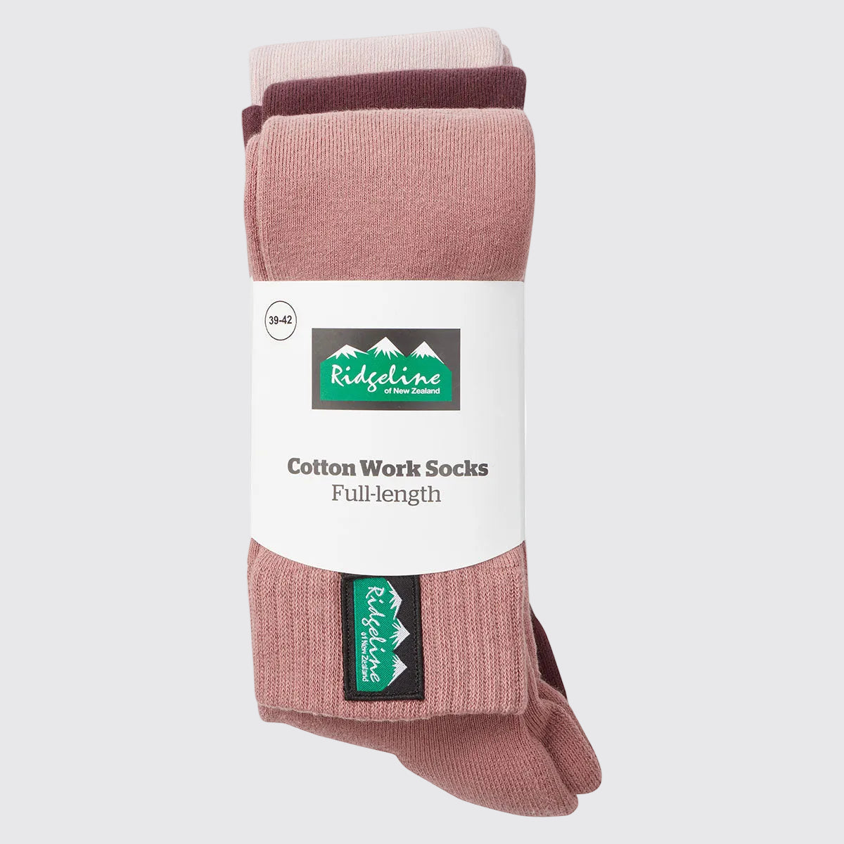 Cotton Work Socks Oxblood Multi (3 pack) - Full Length