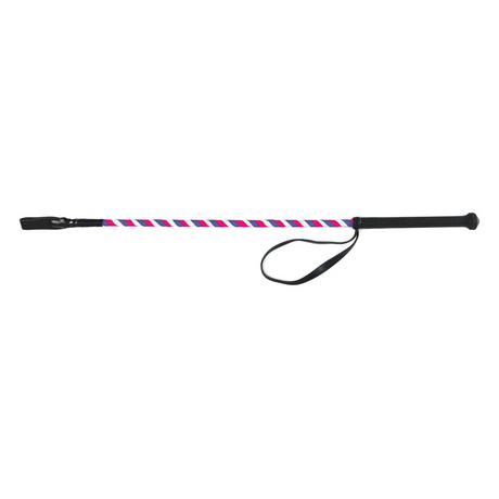 HySCHOOL Spiral Riding Whip #colour_hot-pink-purple-silver