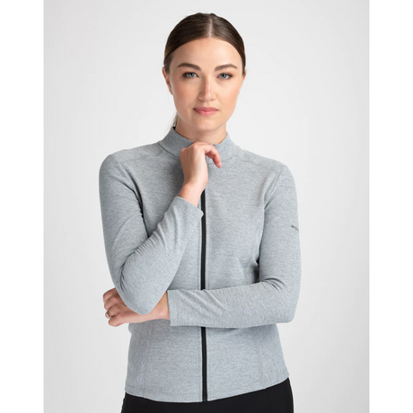 Mochara Grey Melange Rib Jacket #colour_grey