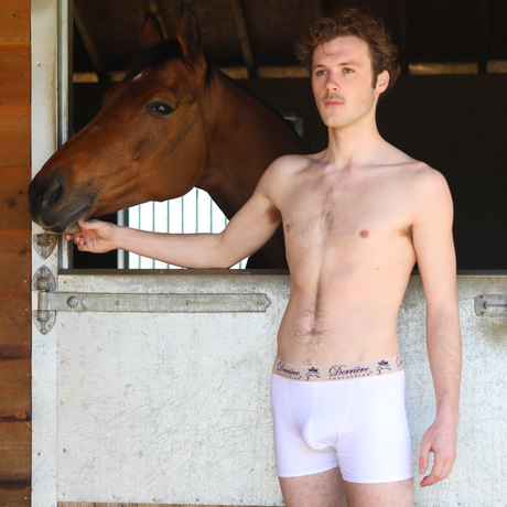 Derriere Equestrian Performance Padded Shorty Male #colour_white