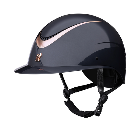 Shires Karben Alina Ellipse Riding Hat #colour_navy-rose-gold