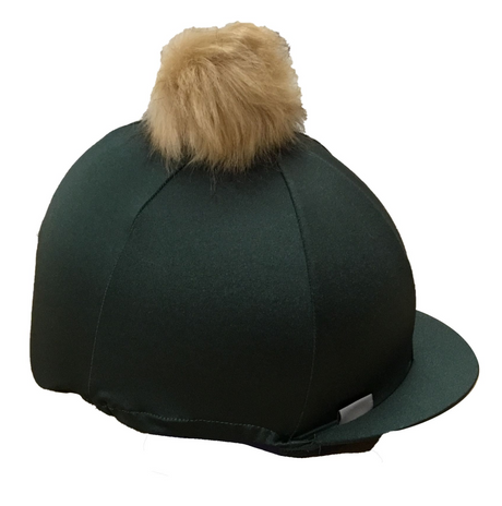 Capz Pom Pom Lycra Hat Cover #colour_bottle-green-ash-brown