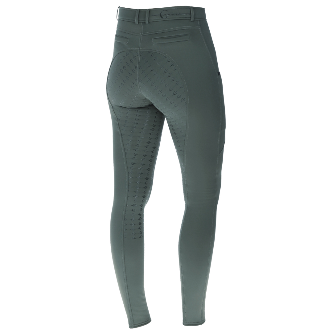 Covalliero Ladies Full Grip Riding Tights #colour_jade-green