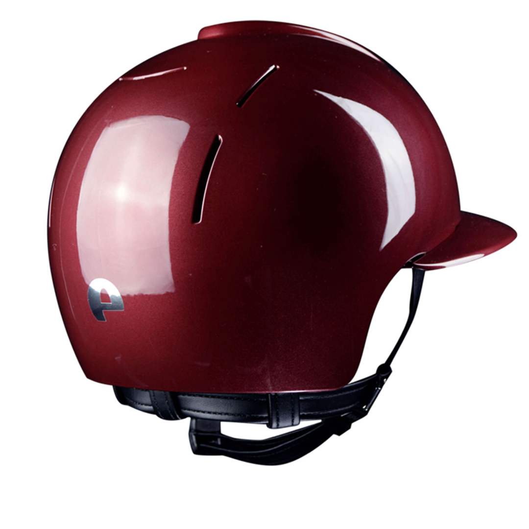 KEP Smart Metal Polished Bordeaux Riding Hat with Cromo Liner