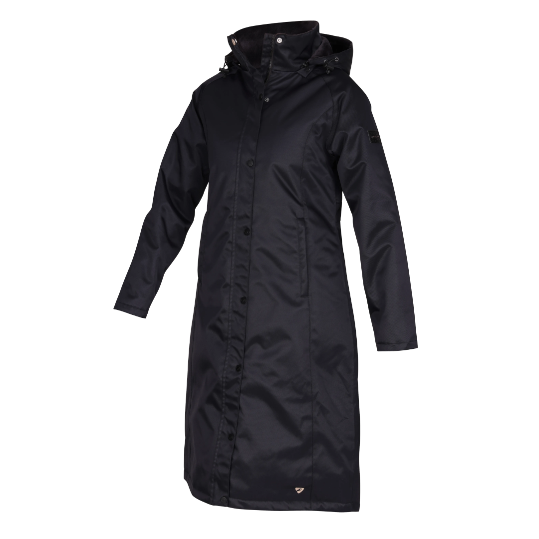 Shires Aubrion Ladies Halcyon Long Waterproof Coat #colour_black