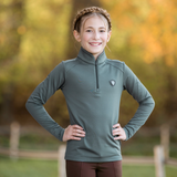 Covalliero Childrens Active Shirt #colour_jade-green