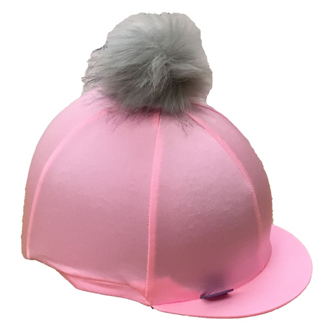 Capz Pom Pom Lycra Hat Cover #colour_sugar-pink-grey