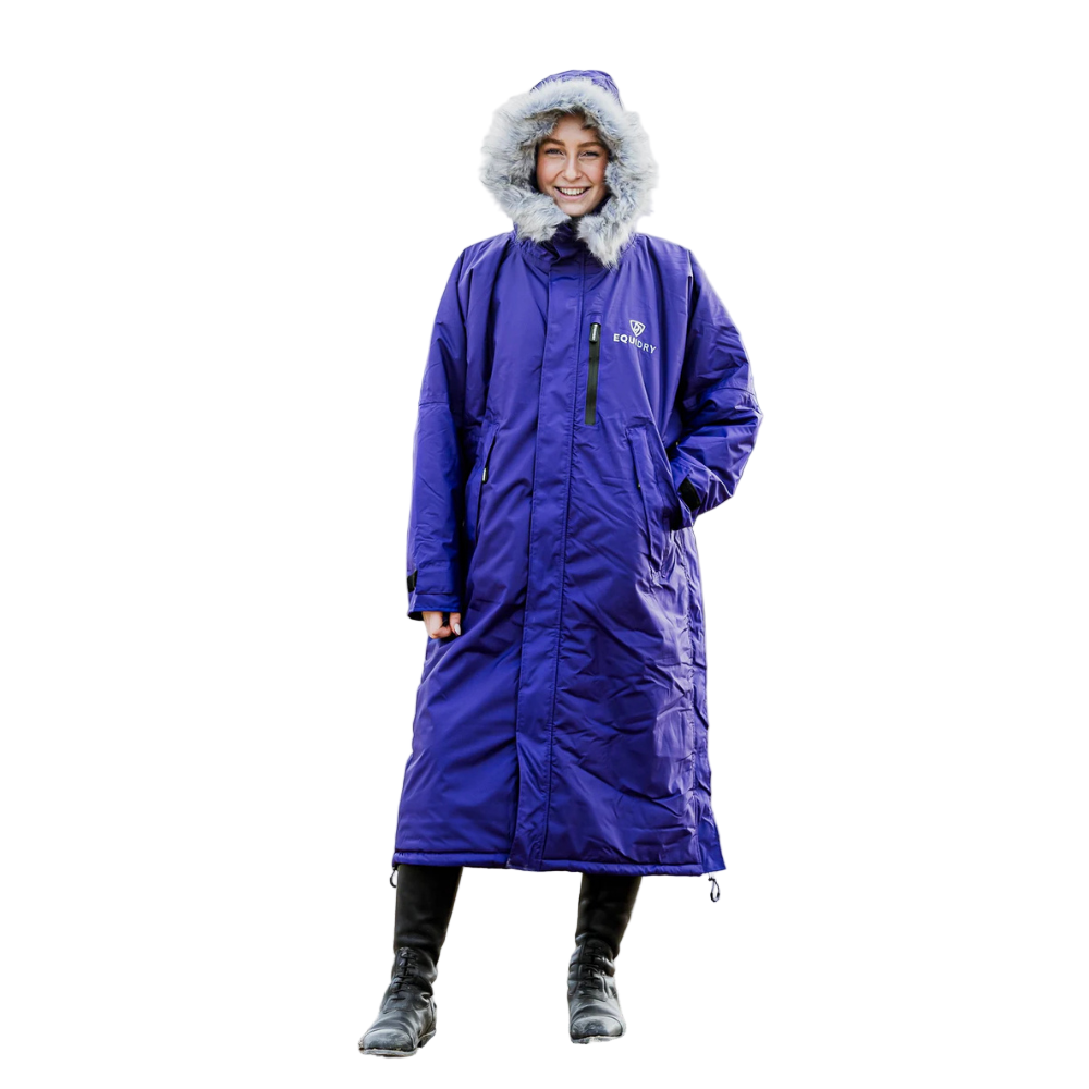 EQUIDRY Women's Thick Fleece Evolution Faux Fur Hood #colour_purple-purple
