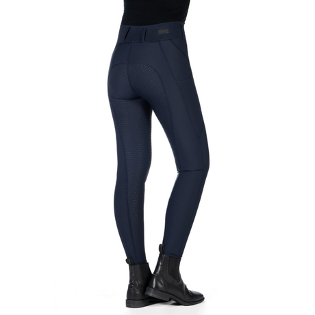 HKM Womens's Silicone Full Seat Riding Leggings -Jil High Waist- #colour_deep-blue