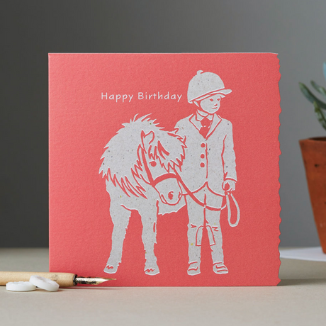Deckled Edge Colour Block Pony Card #colour_happy-birthday
