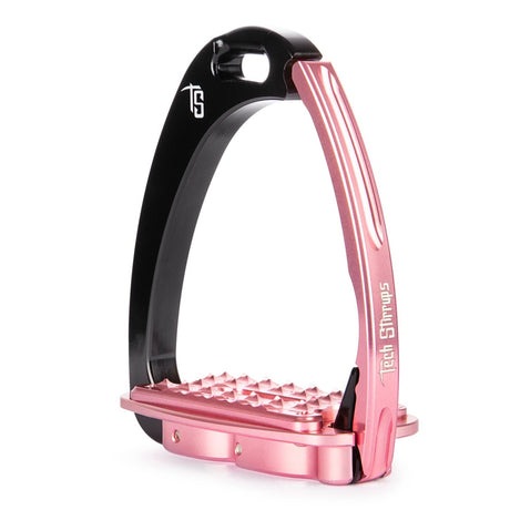 Tech Stirrups Venice Sloped Medium Safety Stirrups #colour_black-pink