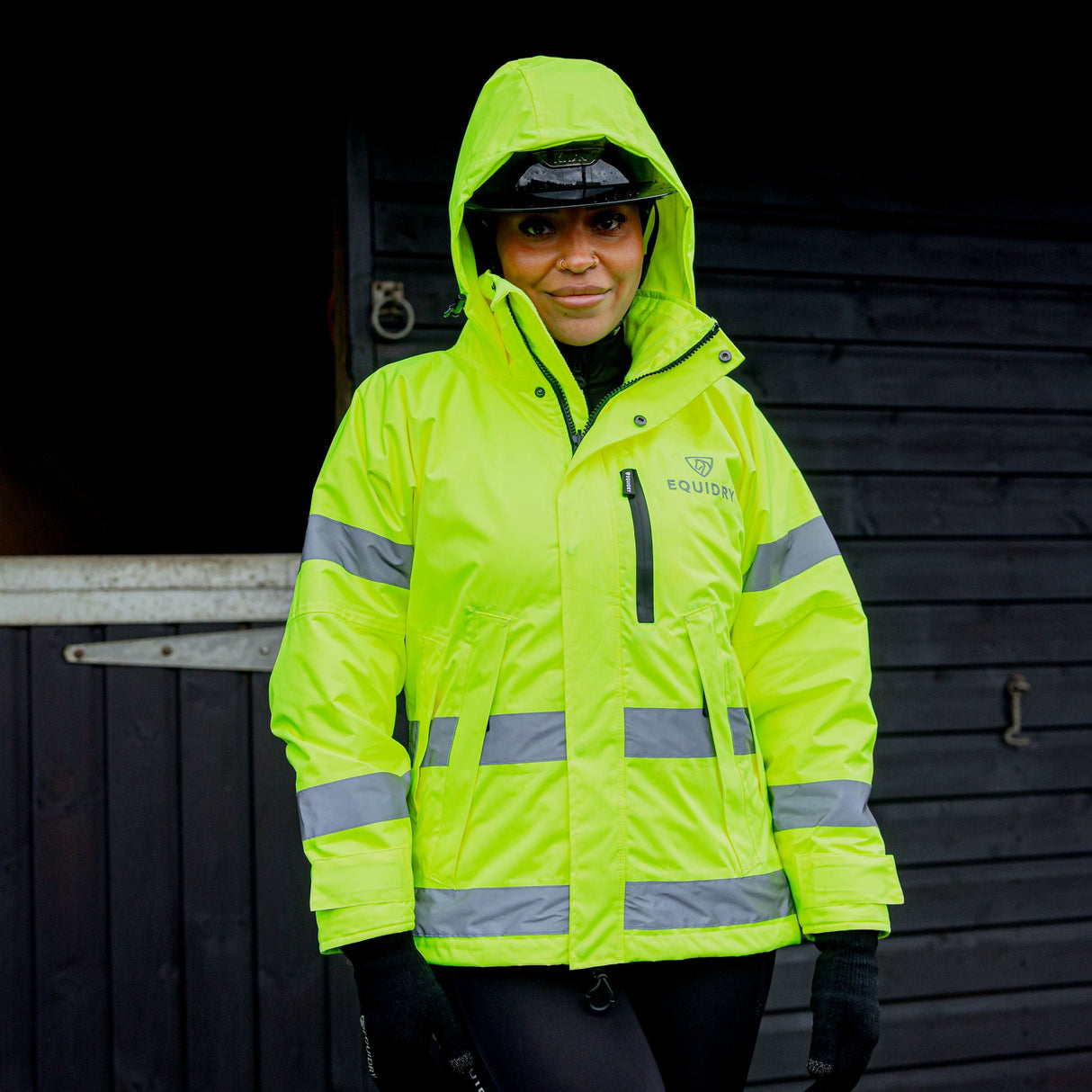 EQUIDRY Women's Thin Fleece Shortie #colour_hi-vis-yellow