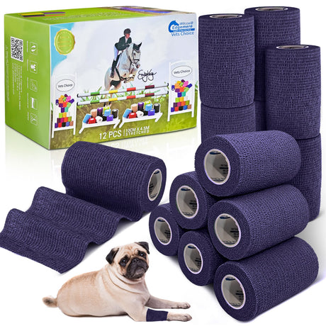 Equimed 10cm Vetwrap Pack of 12 #colour_navy-blue