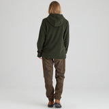 Ridgeline Womens Ballistic Long Sleeved Fleece Hoodie #colour_deep-forest