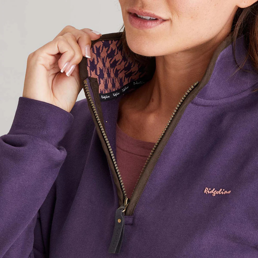 Ridgeline Womens Brancaster 1/4 Zip #colour_nightshade