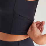 Ridgeline Womens Infinity Crop Top #colour_black