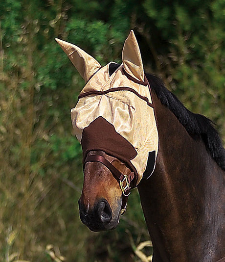 Equitheme Fly Protector Fly Mask #colour_brown