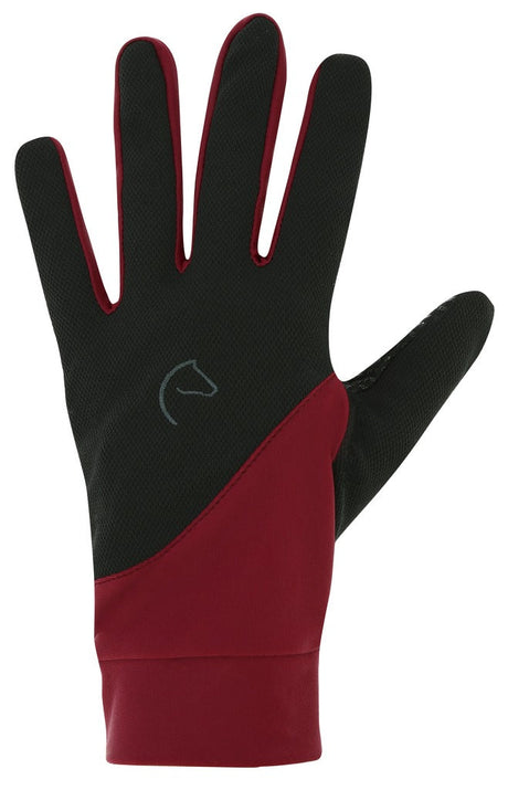 Equitheme Knit Digital Gloves #colour_black-plum