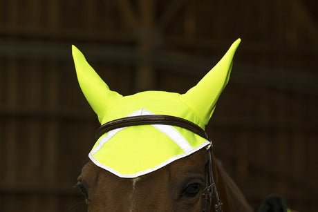 Equitheme High Visibility Fly Hood #colour_yellow