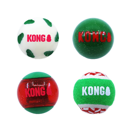 KONG Holiday Occasions Balls Pack of 4