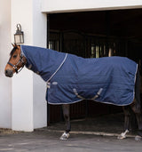 Horseware Ireland Rhino 200g Stable Hood #colour_navy-titanium-grey-classic-blue