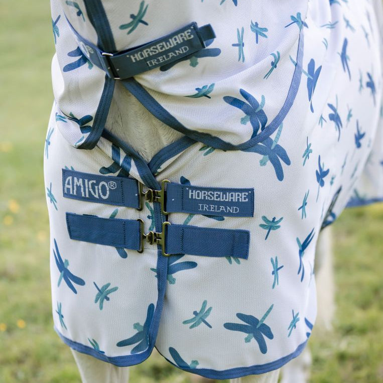 Horseware Ireland Amigo Bug Rug Plus #colour_dragonfly-print-silver-blue-sage