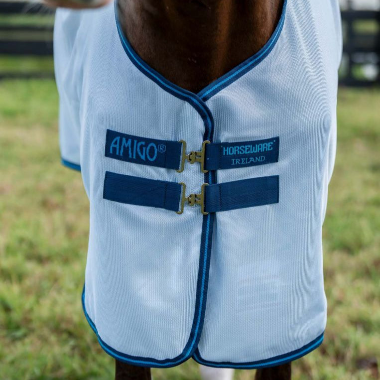 Horseware Ireland Amigo Bug Rug Fly Sheet #colour_azure-blue-navy-electric-blue
