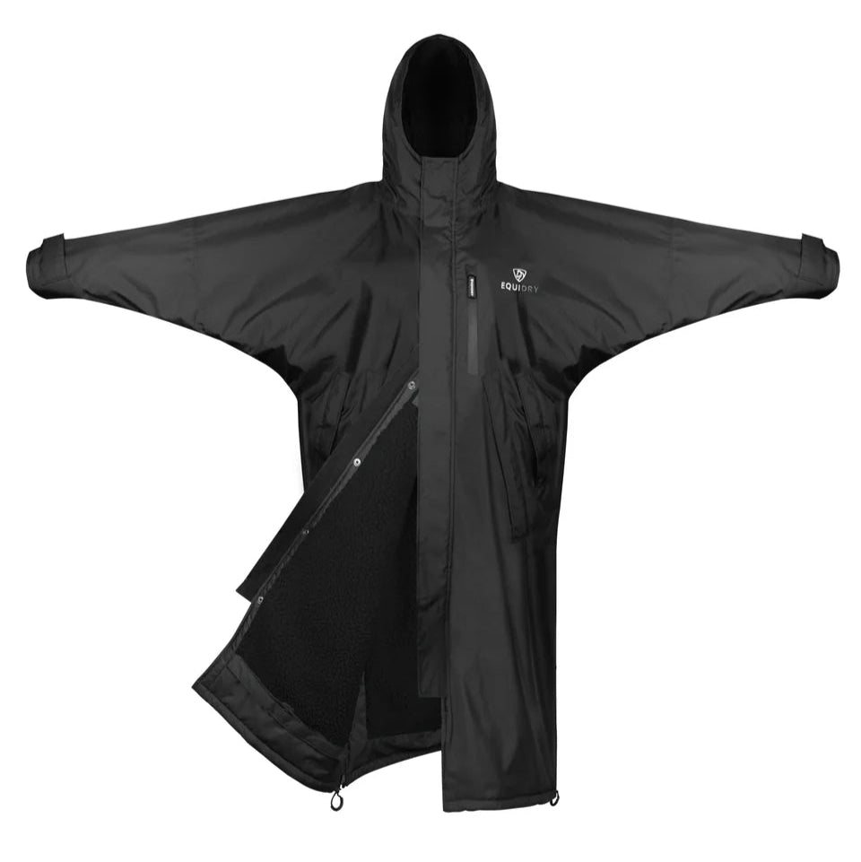 EQUIDRY Women's Thick Fleece Evolution Fixed Hood #colour_black-black